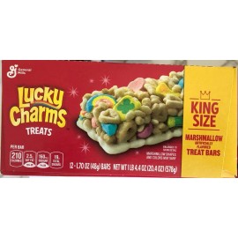 General Mills BEST BY 7/13/2023 20.4oz Total - Lucky Charms Treats King Size 12-1.70 oz BARS