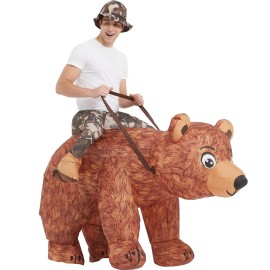 One Casa Bear Inflatable Costume Riding Bear Air Blow up Funny Fancy Dress Party