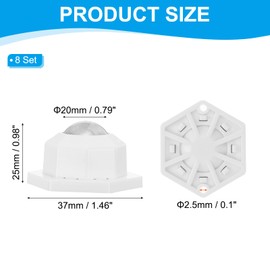 PATIKIL 3/4 Inch Self Adhesive Paste Caster Wheels, 8 Set 360 Degree Low Profile Swivel Universal Wheel with Stainless Steel Ball Bearing for Kitchen Furniture Storage Box Bin, White