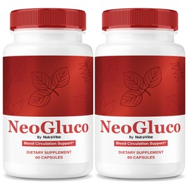 NutraVibe (2 Pack) NeoGluco – Premium Circulation Support Supplement, Neo Gluco Natural Formula for Heart Wellness, Energy and Stable Normal Levels| Easy-to-Take Daily Pills (120 Capsules)