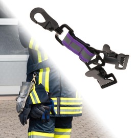 Generic Firefighter Glove Strap,Work Glove Holder Clip,Turnout Gear Reflective for Welding Gloves Tool Firefighter Glove Holder, Purple