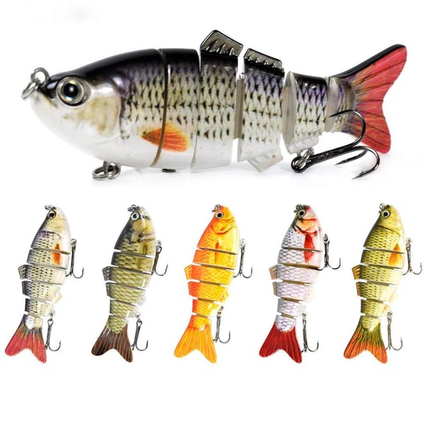 5-teiliges Angelköder-Set mit mehreren Gelenken mit Ringperlen, bionische Swimbaits Kit