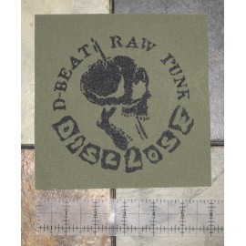 Chat Noir DISCLOSE DIY Crust Punk Patch D-beat fleas and lice Avskum Flux of Pink Indians - 2. Olive Fabric, Black Ink