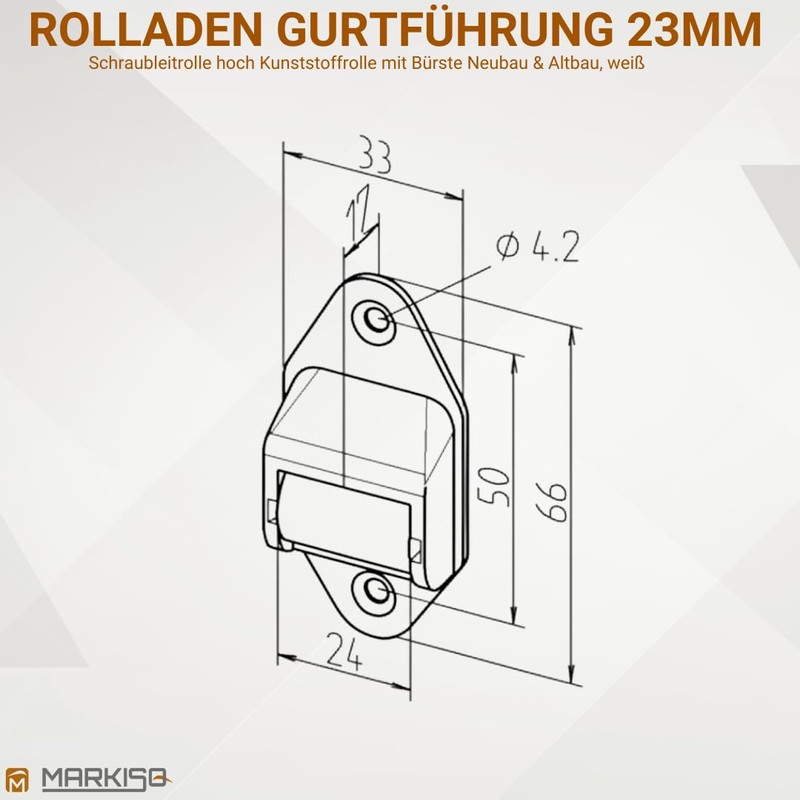 markiso® Roller shutter belt guide, belt guide roller for roller