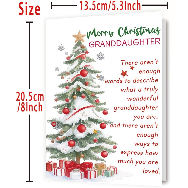 OJsensai Funny Christmas Card for Granddaughter