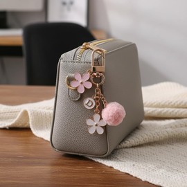 Leadigol 2PCS Cute Phone Strap Lanyards with Metal Flower Keychain and Handbag Charm