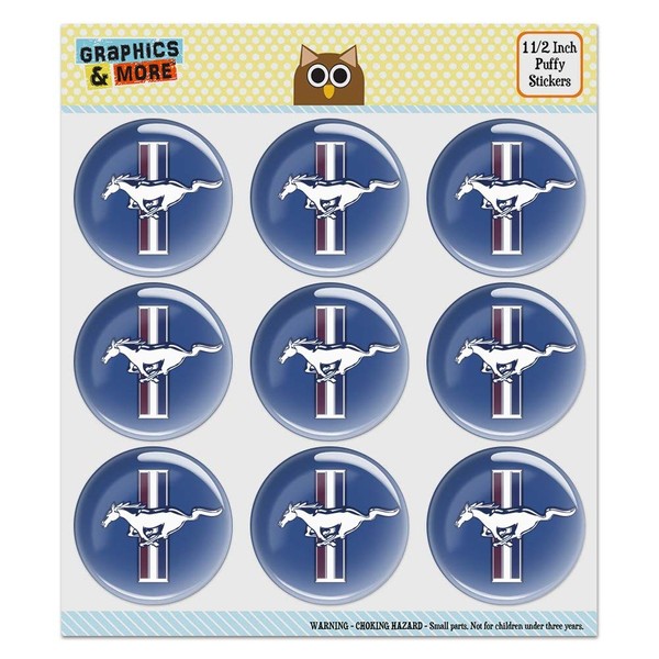 Ford Mustang Logo Puffy Bubble Dome Scrapbooking Crafting Sticker Set