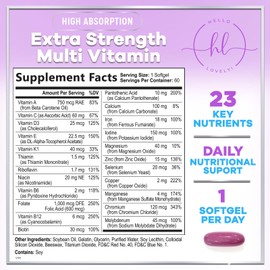 Multivitamin for Women - Vitamin A, C, D, E, and 8 B Vitamins for Energy & Immune Support, with Biotin, Iron & Zinc for Bone & Skin Health, Daily Womens Multivitamin & Minerals - 60 Softgels