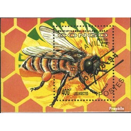 Kongo (Brazzaville) block125 (complete.issue.) unmounted mint/never hinged ** MNH 1994 Insects+Arachnids (Stamps for collectors) Invertebrates Other (insects, snails, bees…)