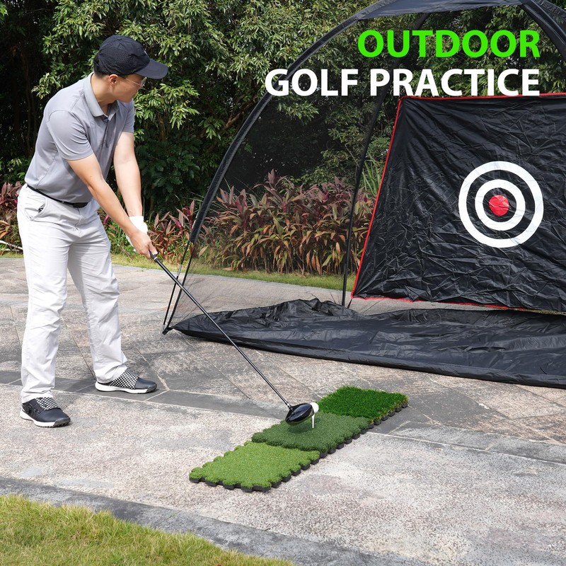 GAIARENA Tri-Turf Golf Hitting Mat Premium Indoor/Outdoor/Backyard Golfing Practice Mat