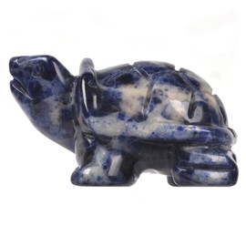 Justinstones Sodalite Healing Crystal Guardian Turtle Tortoise Pocket Stone Figurines Carved Gemstone Crafts Home Decor 2 inch