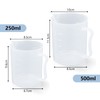 Cilindro medidor transparente, vaso medidor de plástico graduado con asa