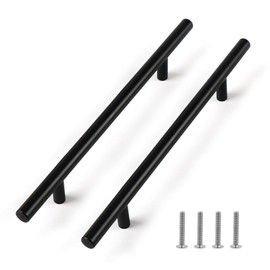 Fatiya 2 Pack 214mm Length Kitchen Cabinet Handles Black, 160mm Hole Center Aluminium Alloy Cabinet Pulls, Kitchen Hardware Door Pulls for Drawer Dresser Cupboard Wardrobe