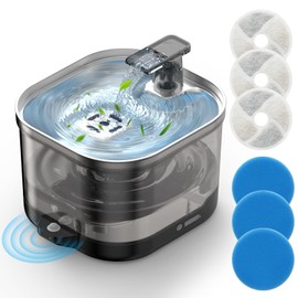 Accokids Cat Water Fountain Cordless, Pet Drinking Fountain for Cats Indoor Detachable Tank Cat Fountains for Drinking, 2.0L/68oz Automatic Water Dispenser for Cats, Dogs, Multiple Pets(3 Filter)