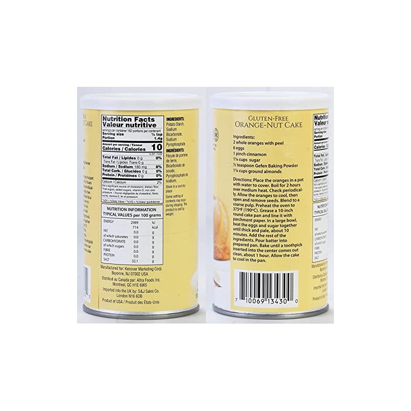 Gefen Baking Powder 227g (Pack of 2) | Gluten Free,