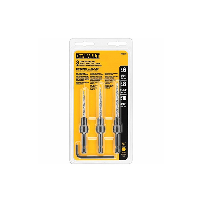 DEWALT Countersink Drill Bit Set #6, #8, #10, 3-Piece (DW2535)