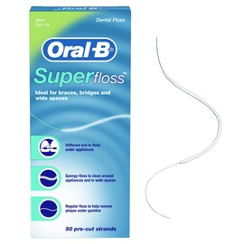Oral-B Oral-B Super Floss Pre-Cut Strands Dental Floss, Mint, 50 Count