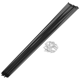 INFINAUTO 20 Set 14G Straight Pull Bicycle Spokes 291mm Straight Pull Bike Wheel Spokes Carbon Steel Black
