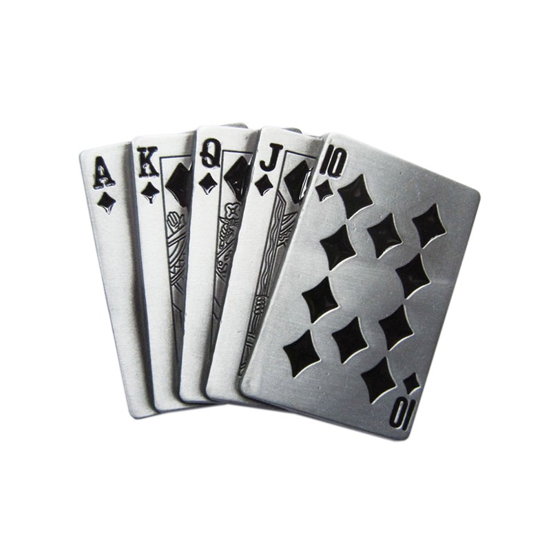 Royal Flush Poker Cards 3D Look Belt Buckle Buckle for