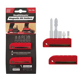 StealthMounts Bauer 20V Magnetic Bit Holder | Bauer Drill Organizer | Perfect for Bauer Drills and Bits (Pack of 2) | Red