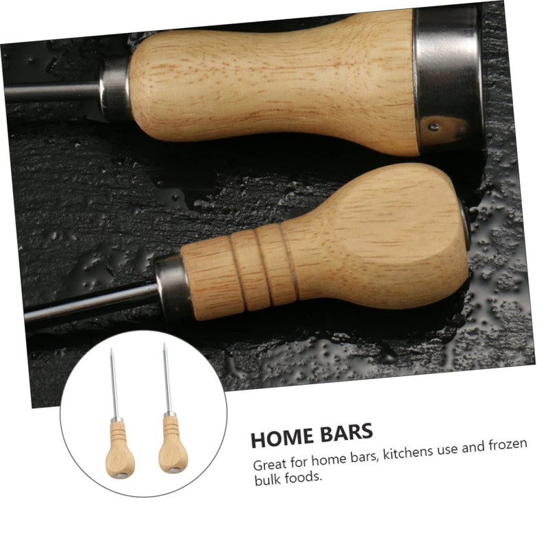 Ciieeo 2pcs Bar Ice Pick Ergonomic Handle Ice Remover for