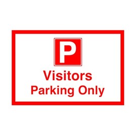 Visitors parking only - Safety sign - 1.2mm Rigid plastic for indoor/outdoor usage (300mm x 200mm) Viewing Distance within 7m.