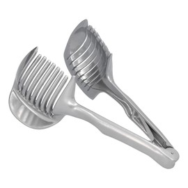 Soporte para Rebanador de Cebolla, Acero Inoxidable Multiusos, Pinzas Redondas de Mano para Frutas, Cebolla, Tomate, Limón, Cortador, Guía, Herramienta para Rebanar