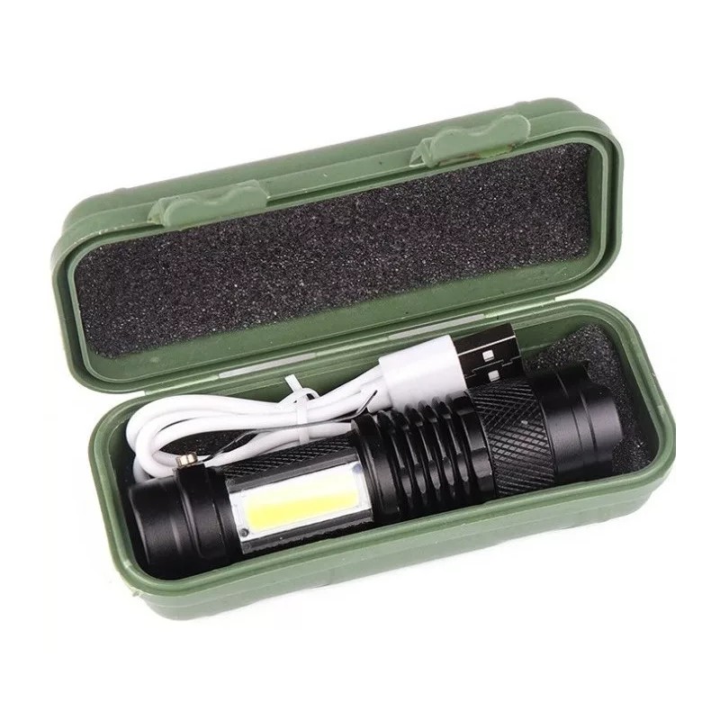 LJK Lampara Táctica Mini Con Cob 3000 Lumens Recargable Con