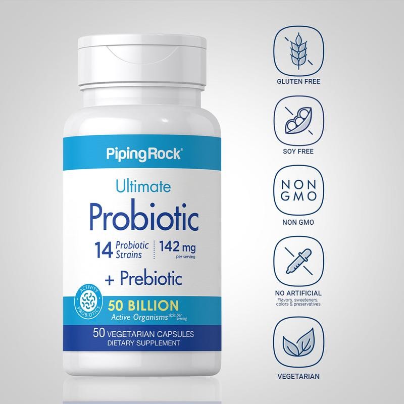 Probiotic 14 Strains 50 Billion Organisms (per serving) plus Prebiotic,