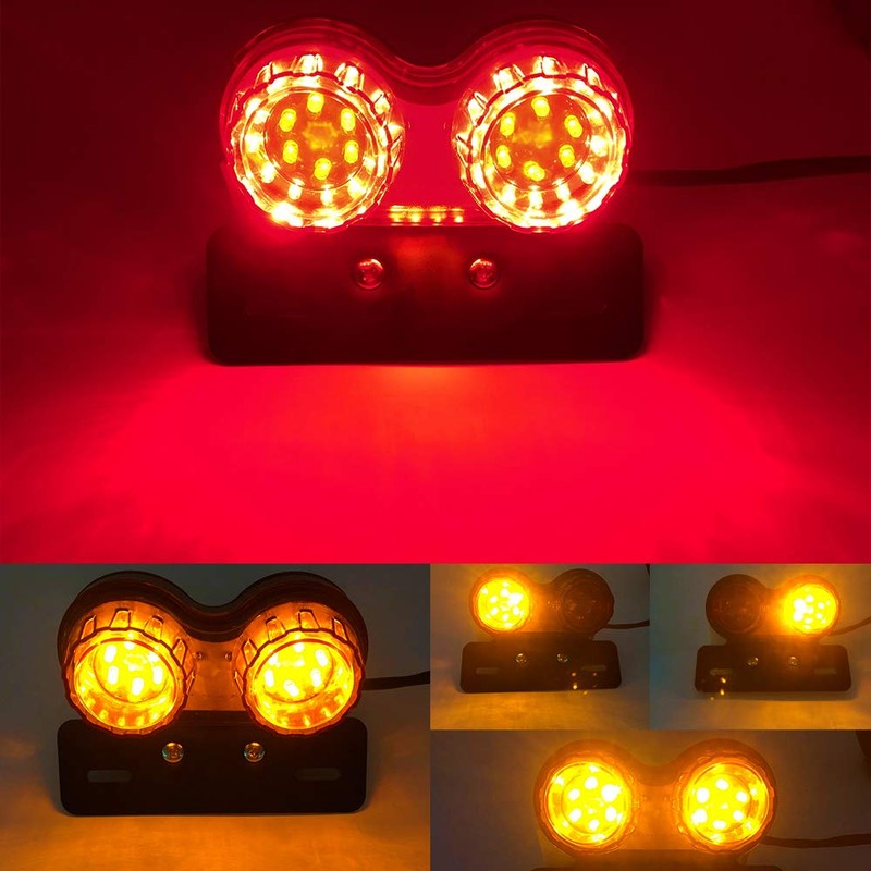 Sidaqi Motorcycle Tail Light with License Plate Holder Running Light