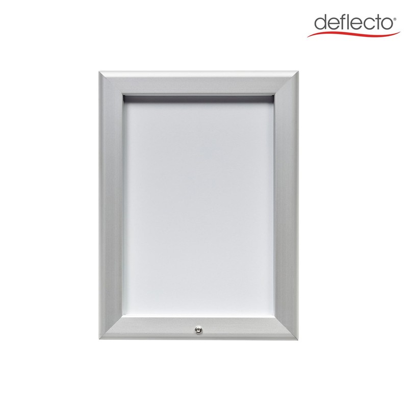 Deflecto A4 Snap Frame - Lockable Silver Aluminium Clip Frame
