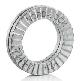 Wedge Locking Washer, Carbon Steel, Zinc Flake Coated, M12, 10 Pack