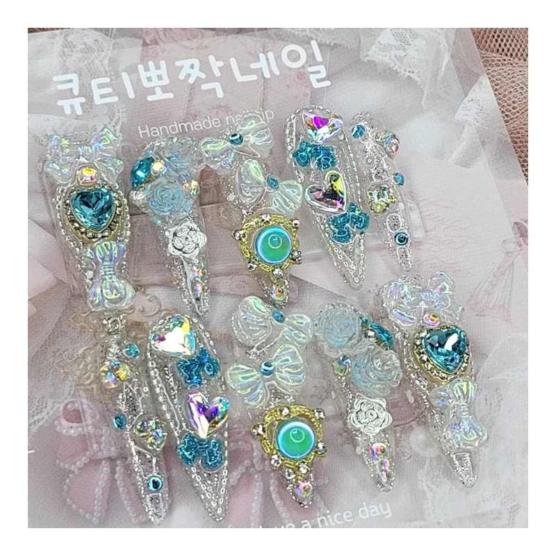 Clear Princess Handmade Nail Tips - Almond M / 클리어
