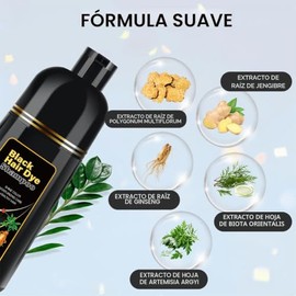YOURTONE Champú negro para teñir el cabello, solución instantánea y fácil de teñir el cabello 3 en 1 para hombres y mujeres, fórmula herbaria, sin amo