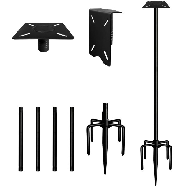 Ansionsol 75 Inch Bird Feeder Pole with 5-Prong Base Adjustable