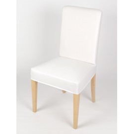 Generic Henriksdal Chair Cover Solid Color Coton Duck Fabric Slipcover Compatible with for IKEA Dining Chair (White, Single), F300_He