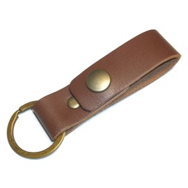 Leather Workshop Satou Key Ring, Simple, Genuine Leather, Leather, Leather Belt Loop, Keys, Motorcycle, Men's, Women's, Made in Japan, Braun