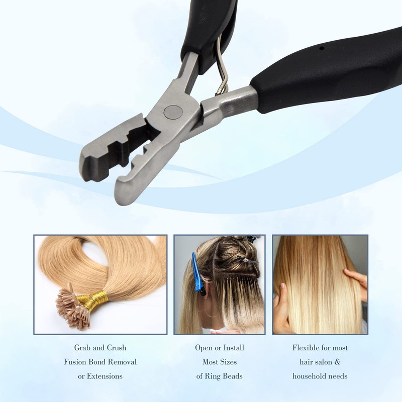 Fusion Bond Crusher Tool for Keratin Hair Extensions Flat Tip