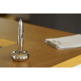 Philippi Lucy Pen With Holder 222005 Glossy Nickel 12 cm High, Silver