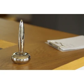 Philippi Lucy Pen With Holder 222005 Glossy Nickel 12 cm High, Silver