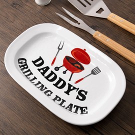Nefelibata BBQ Daddy Grilling Platter Gift Father’s Day Barbecue Serving Tray Plate Dishes Birthday Valentine's Day Gift Ideas for Him Men Grandparent Dad Outdoor Indoor