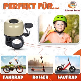 Children's Bicycle Bell – Pastel Brown – Bicycle Bell Children Girls – Bicycle Bell Children's Bell, Children's Bicycle Bell, Bicycle Bell Girls – Made in Germany