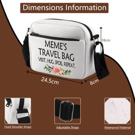 WCGXKO Meme Gift Mother Day Gift for Meme Grandma Zipper Canvas Crossbody Bag For Meme (MEME HB1 CA)
