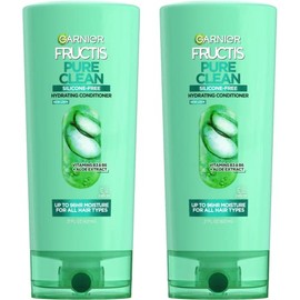 Garnier Hair Care Fructis Pure Clean Conditioner, Fortifying Conditioner, Made With Aloe and Vitamin E Extract, Vegan Formula, Paraben Free, 21 Fl Oz, 2 Count