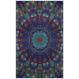 Sunshine Joy 3D Psychedelic Sunburst Tapestry Tablecloth Beach Sheet 60x90 Inches - Blue Lagoon