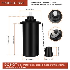 Nonley 8 Pack Torch Canisters, 16 oz. Torch Replacement Canister Bamboo Torches Refill Canister with Wicks and Covers, Metal Decorative Lighting Torches for Lawn Patio Backyard,Garden, Outdoor Decor