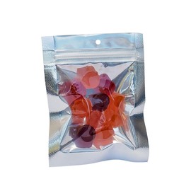 PouchWorth 100 Pack 3.5x4.5 Inch Smell Proof Mylar Bags for Food Storage Resealable with Clear Window 3 Seal Ziplock Bags