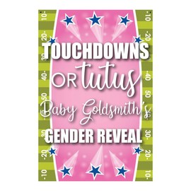 VictoryStore Custom Banner - Gender Reveal Football Door Banner, Touchdowns or Tutus Gender Reveal Waterproof Vinyl Top Corner Grommets (3x6 Feet)