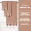 Zahari Home 3 Piece Laced Towel Set - Stylish Soft