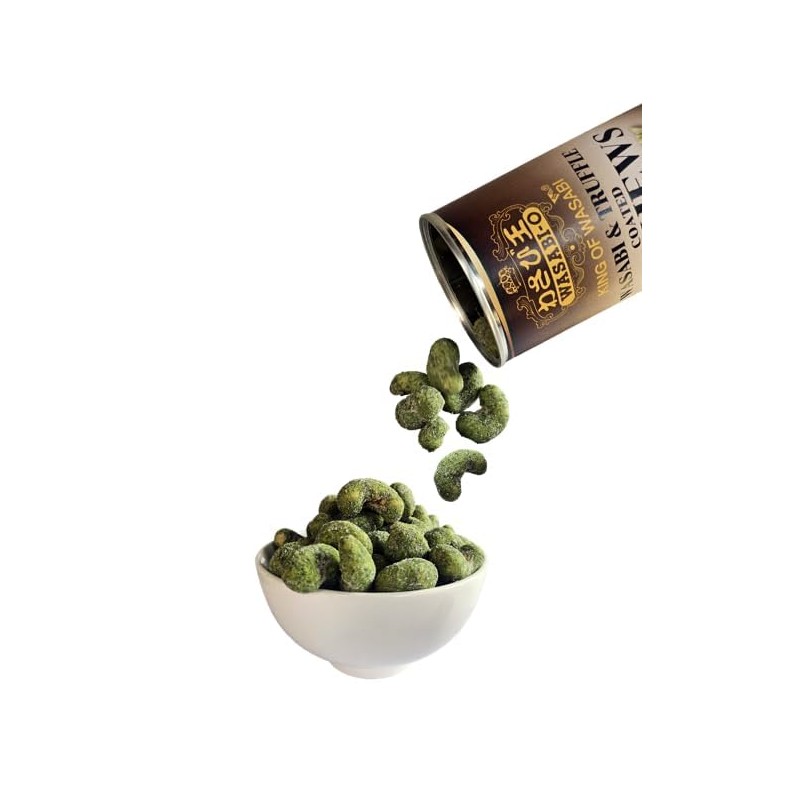WASABI-O Real Wasabi and Truffle Coated Cashews - Gourmet Snack
